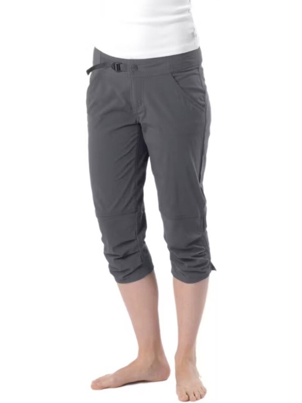 prAna Jasmine Knicker Stretch Cropped Hiking Pant Quick Dry Size 8 in Slate Gray